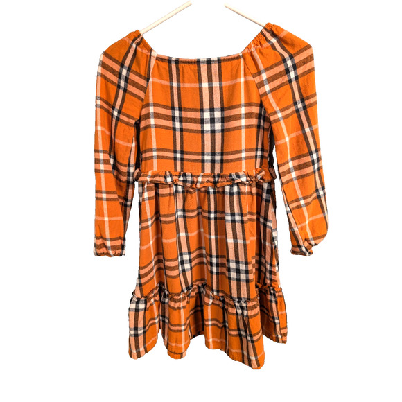 FABKIDS Orange Plaid Dress XL Girls 14/16 Fall - Picture 2 of 4